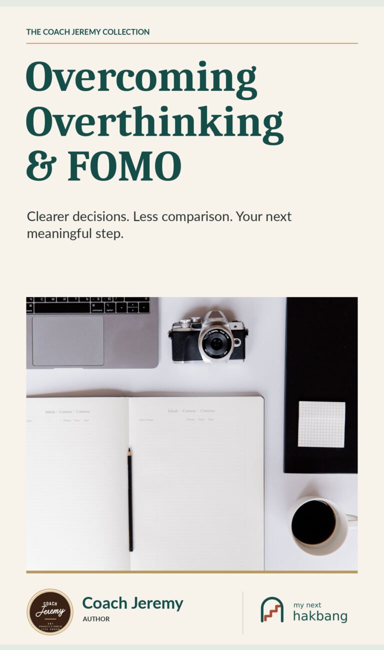 Overcoming Overthinking & FOMO — Coach Jeremy and My Next Hakbang workbook cover